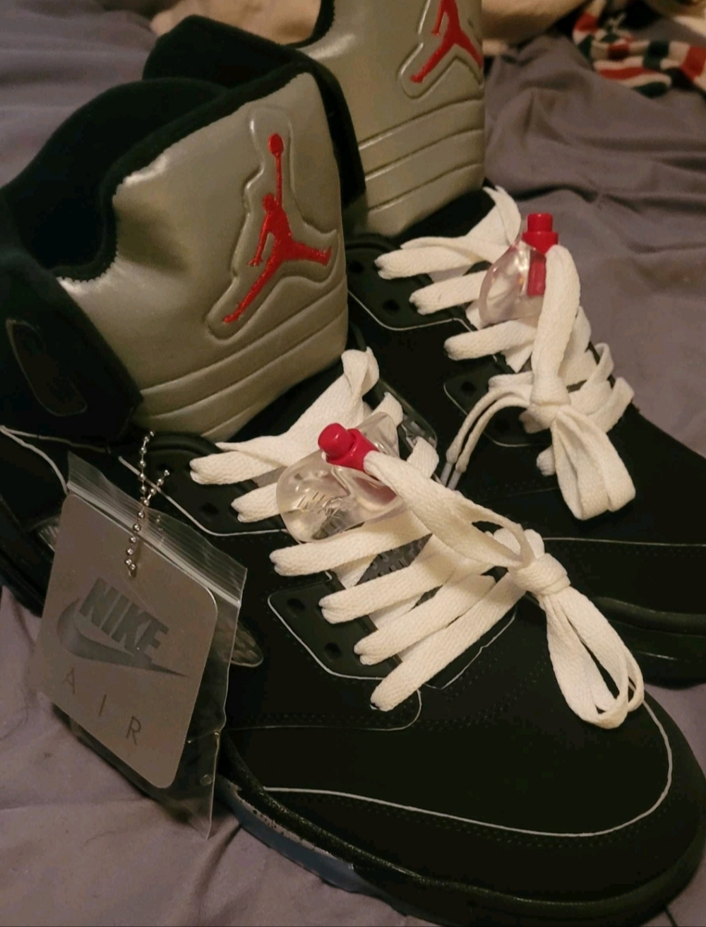Nike Black/White/Red High-Top Basketball Sneakers